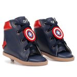 Dennis Brown heróis sapatilha capitão américa em couro com barra de regulagem