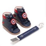 Dennis Brown heróis sapatilha capitão américa em couro com barra de regulagem