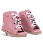 Dennis Brown Gatinha Rosa sapatilha em couro com barra de regulagem