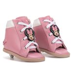 Dennis Brown Minnie Rosa sapatilha em couro com barra de regulagem