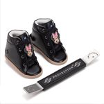 Dennis Brown Minnie sapatilha em couro com barra de regulagem