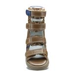 Sandália Neurofuncional cano alto 4 velcros em couro Docedeleite/Azul Marinho 