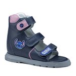 Sandália Neurofuncional STITCH cano alto 3 velcros azul marinho