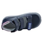 Sandália Neurofuncional STITCH cano alto 3 velcros azul marinho