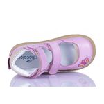 Sapatilha cano alto 2 velcros em couro rosa bebê borboleta