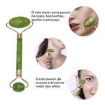 UNIQCARE - Roller Massageador Facial Manual & Guasha em Pedra Natural Jade