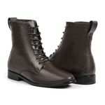 Bota de Inverno, em Couro de Carneiro - com Lã e Solado Antiderrapante - Amsterdã Marrom