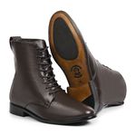 Bota de Inverno, em Couro de Carneiro - com Lã e Solado Antiderrapante - Amsterdã Marrom