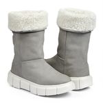 Bota de Frio - Proteção Térmica, Couro Nobuck, Lã E Impermeável - Aspen Cinza