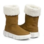 Bota de Inverno - Proteção Térmica, Couro Nobuck, Lã E Impermeabilidade - Aspen Camel