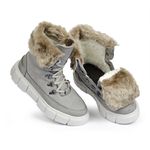 Bota de Inverno e Frio Intenso - Couro, Lã E Impermeável a Neve - Bariloche Cinza