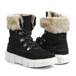 Bota Feminina Para Inverno e Neve - Couro, Forrada E Impermeável - Bariloche Preta