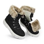 Bota Feminina Para Inverno e Neve - Couro, Forrada E Impermeável - Bariloche Preta