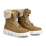 Bota Feminina de Inverno Em Couro Forrada Com Lã E Impermeável a Neve - Bariloche Camel