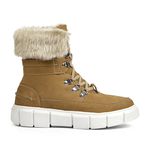 Bota Feminina de Inverno Em Couro Forrada Com Lã E Impermeável a Neve - Bariloche Camel