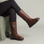 Bota Feminina Frio Intenso - Couro, Metalassê e Lã - Impermeável a Neve - Copenhage Marrom