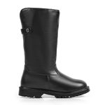 Bota de Inverno e Frio Intenso - Couro Legítimo, Lã E Impermeável a Neve - Munique Preta