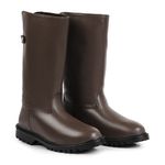 Bota de Frio e Neve - Couro Nobre, Forrada e impermeável - Munique Marrom Chocolate