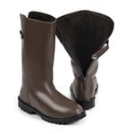 Bota de Frio e Neve - Couro Nobre, Forrada e impermeável - Munique Marrom Chocolate