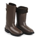 Bota de Frio e Neve - Couro Nobre, Forrada e impermeável - Munique Marrom Chocolate