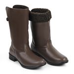 Bota de Inverno, Frio e Neve - Couro Nobre, Com Lã E Impermeável - Montreal Marrom