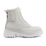 Bota de Inverno em Couro Impermeável e Lã - Chicago Off-White