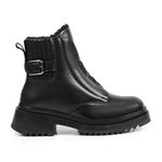 Bota para o Frio e Neve - Couro Legítimo e Lã - Chicago Preta