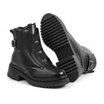 Bota para o Frio e Neve - Couro Legítimo e Lã - Chicago Preta