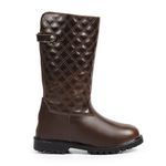 Bota Feminina Frio Intenso - Couro, Metalassê e Lã - Impermeável a Neve - Copenhage Marrom