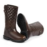 Bota Feminina Frio Intenso - Couro, Metalassê e Lã - Impermeável a Neve - Copenhage Marrom