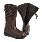 Bota Feminina Frio Intenso - Couro, Metalassê e Lã - Impermeável a Neve - Copenhage Marrom