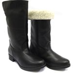 Bota de Inverno, Frio e Neve - Couro Legítimo, Com Lã E Impermeável - Montreal Preta