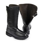 Bota de Inverno e Frio Intenso - Couro Legítimo, Lã E Impermeável a Neve - Munique Preta