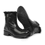 Bota Feminina de Inverno - Impermeável a Neve, com Lã e Couro - Siena Preta