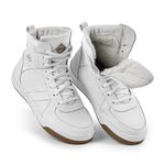 Tênis Feminino Branco, Couro Puro, Frio e Neve - Impermeável e Antiderrapante - Vancouver Branco