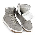 Tênis Cano Médio em Nobuck, para Frio e Neve - Impermeável e Antiderrapante - Vancouver Cinza