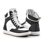 Tênis Branco e Preto Masculino, Couro e Lã, Impermeável para Frio e Neve - Toronto