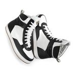 Tênis Branco e Preto Masculino, Couro e Lã, Impermeável para Frio e Neve - Toronto