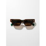 Óculos de Sol Unissex Zyon Marrom com Haste Verde – Proteção UVA/UVB