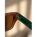Óculos de Sol Unissex Zyon Marrom com Haste Verde – Proteção UVA/UVB