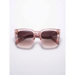 Óculos de Sol Feminino Vermont Rosa Translúcido com Detalhe Dourado – Proteção UVA/UVB