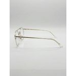 Armação de Óculos Unissex Transparente com Detalhes Dourados – Dupla Ponte | Óticas Vermont