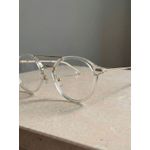 Armação de Óculos Unissex Transparente com Detalhes Dourados – Dupla Ponte | Óticas Vermont