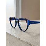 Armação de Óculos Unissex Azul Acetato Formato Redondo Moderno