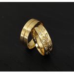 Aliança Personalizada de Ouro 18K com Diamantes