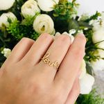 Anel Escrita Love em Ouro 18k