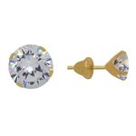 Brinco Solitário Zircônia 5,0 mm Ouro 18k