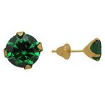 Brinco Solitário Zircônia 5,0 mm Ouro 18k