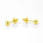 Brinco Bola em Ouro 18K - 2,5mm