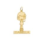 Pingente Menina Personalizado Ouro 18k